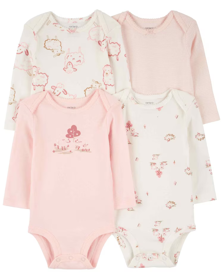 Enxoval bebê 8 peças manga longa ovelhas multicor | Carter's