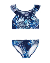 Biquíni infantil com babados mar azul | Carter's