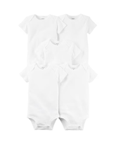 Kit Body Manga Curta Básico Carter's - Branco