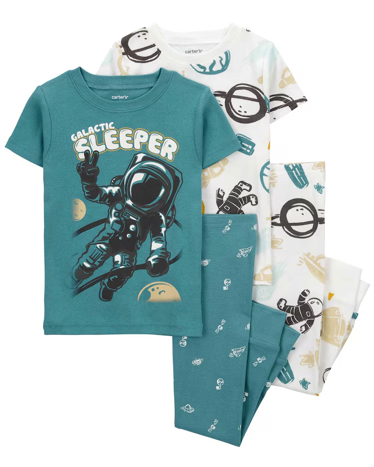 Pijama longo bebê 4 peças galactic sleeper multicor | Carter's