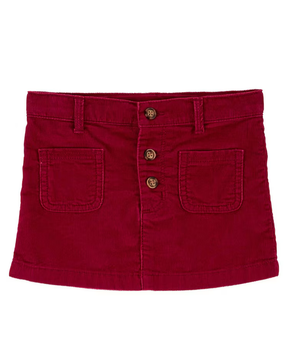 Saia infantil de veludo cotelê vinho | Carter's