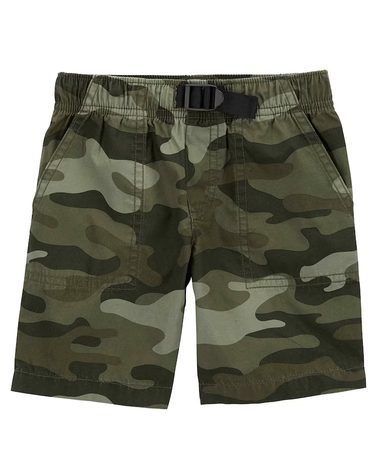 Bermuda infantil cós elástico camuflado verde | Carter's