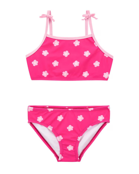 Biquíni infantil alças finas de floral rosa | Carter's
