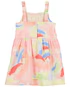 Vestido infantil tie-dye com elástico multicor | Carter's