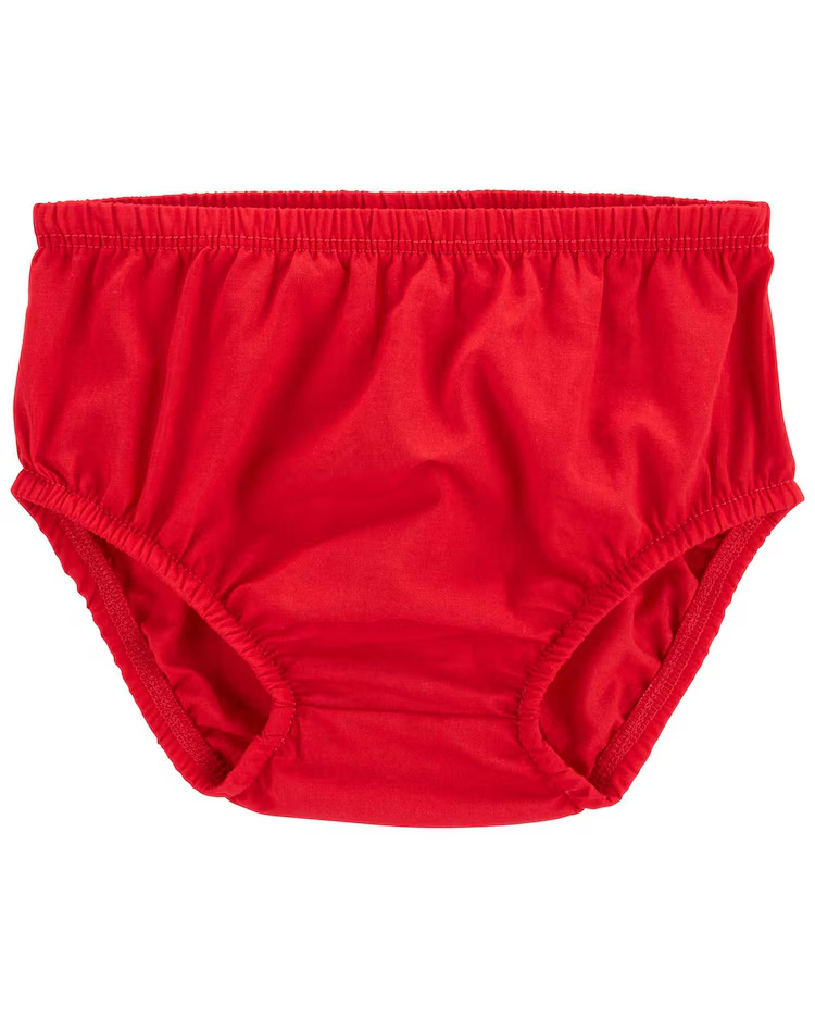 Vestido bebê com babados e laise vermelho | Carter's