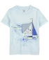 Camiseta infantil manga curta barco de pesca azul | Carter's