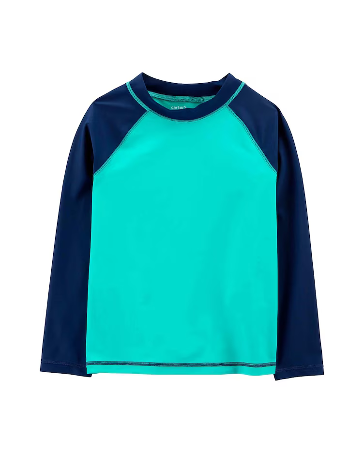 Camiseta infantil manga longa raglan azul | Carter's