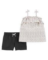 Conjunto curto infantil 2 peças com listras multicor | Carter's