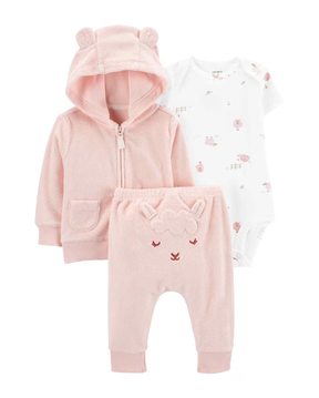 Enxoval bebê conjunto longo 3 peças ovelhinha + caixa de presente multicor | Carter's