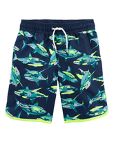Bermuda água infantil com cordão tubarões azul | Carter's
