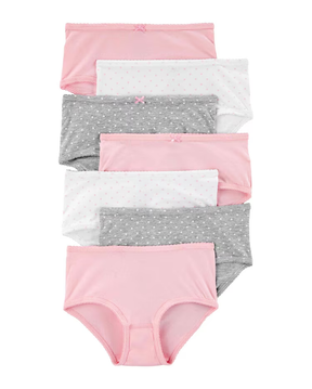 Kit calcinha Infantil 7 peças poá rosa | Carter's