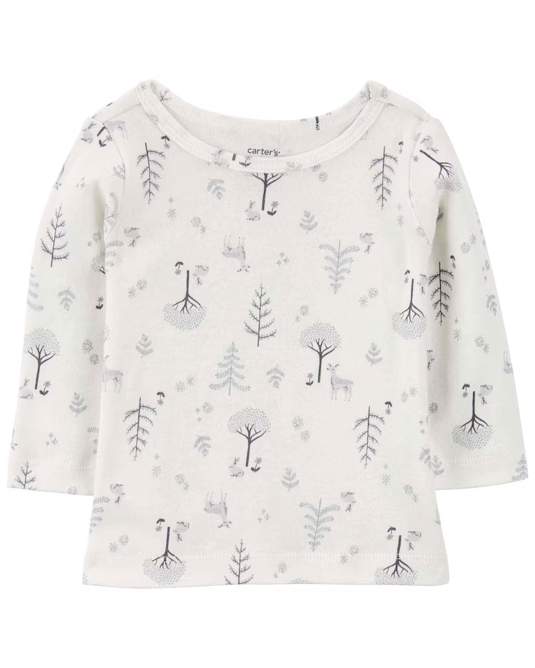 Salopete bebê 2 peças árvores e bichinhos com meia-calça multicor | Carter's