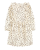 Vestido infantil oncinha manga longa bege | Carter's