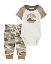 Conjunto longo bebê 2 peças camuflado multicor | Carter's