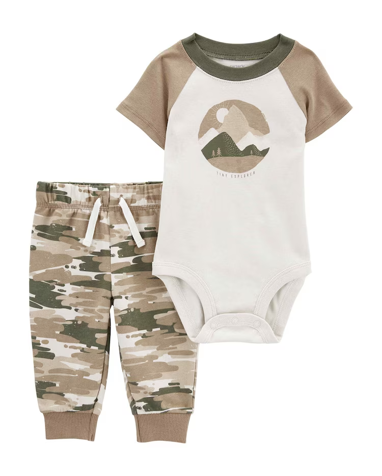 Conjunto longo bebê 2 peças camuflado multicor | Carter's