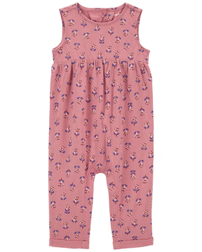 Macacão bebê barra dobrada floral rosa | Carter's