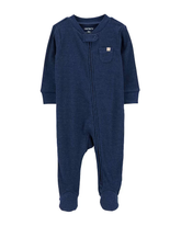 Macacão bebê canelado com bolsinho azul | Carter's