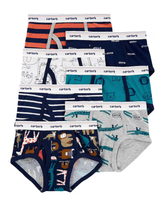 Kit Cueca Infantil 7 Peças Bichinhos Carter's - Azul/Cinza