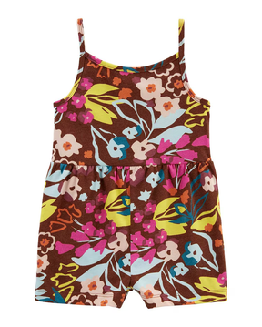 Macaquinho infantil alças finas floral marrom | Carter's