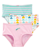Kit calcinha infantil 3 peças corações rosa | Carter's