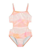 Maiô infantil recorte nas laterais tie dye rosa | Carter's