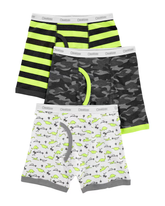 Kit Cueca Boxer Infantil Carter's 3 Peças Neon Multicor Tam 2 a 12