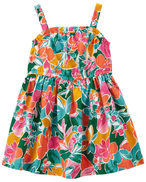 Vestido infantil floral em regata multicor | Carter's