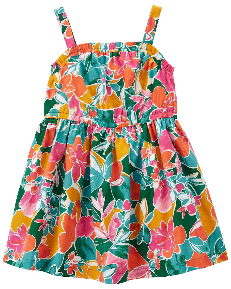 Vestido infantil floral em regata multicor | Carter's