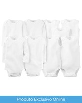 Kit body bebê 9 peças manga longa e regata branco | Carter's